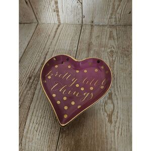 Heart‎ Shaped Dish Jewelry Candy Trinkets "Pretty Lil Things"